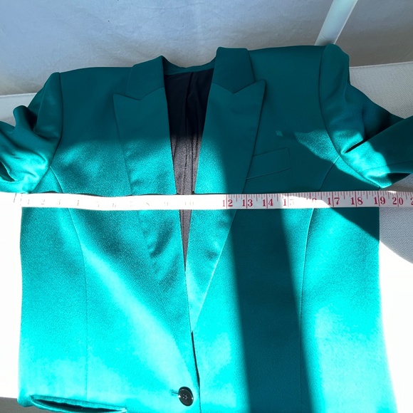 The Kooples (1) deep turquoise satiny blazer, EUC (Small) - Picture 10 of 16